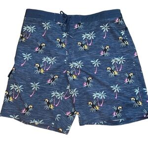 Sonoma men’s navy blue tropical swim trunks Size XXL
